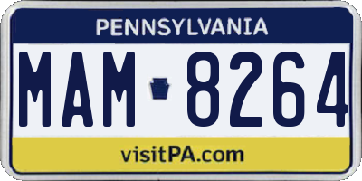 PA license plate MAM8264