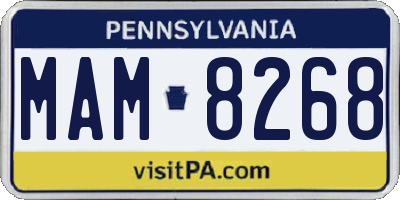 PA license plate MAM8268