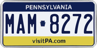 PA license plate MAM8272