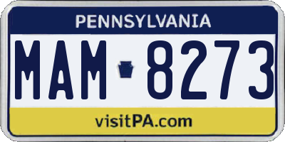 PA license plate MAM8273