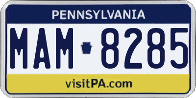PA license plate MAM8285