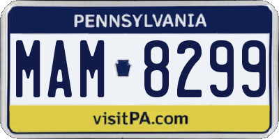 PA license plate MAM8299