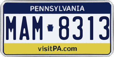 PA license plate MAM8313