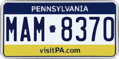 PA license plate MAM8370