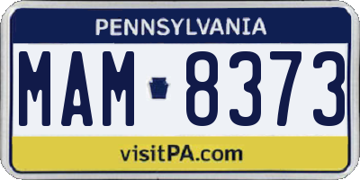 PA license plate MAM8373