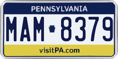 PA license plate MAM8379