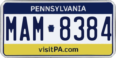 PA license plate MAM8384