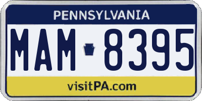 PA license plate MAM8395