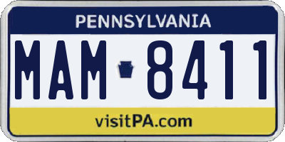 PA license plate MAM8411