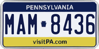 PA license plate MAM8436