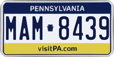 PA license plate MAM8439