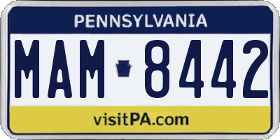 PA license plate MAM8442
