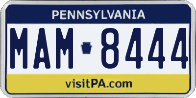 PA license plate MAM8444