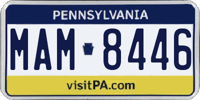 PA license plate MAM8446