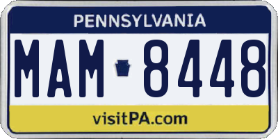 PA license plate MAM8448