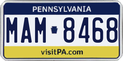 PA license plate MAM8468