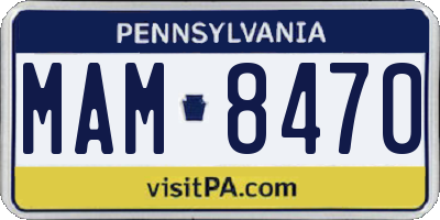 PA license plate MAM8470