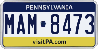 PA license plate MAM8473