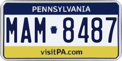 PA license plate MAM8487