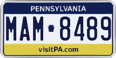 PA license plate MAM8489