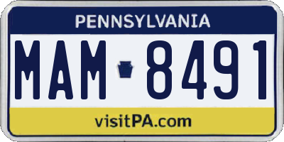 PA license plate MAM8491