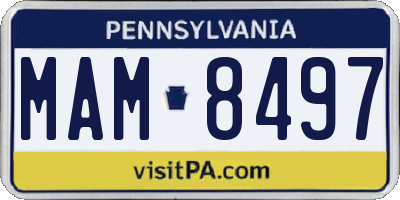 PA license plate MAM8497
