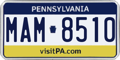 PA license plate MAM8510