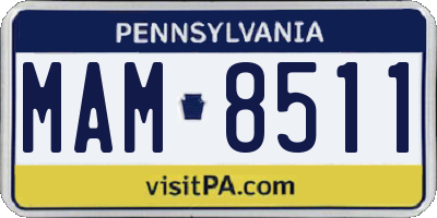 PA license plate MAM8511