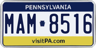 PA license plate MAM8516