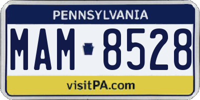 PA license plate MAM8528
