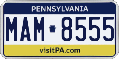 PA license plate MAM8555
