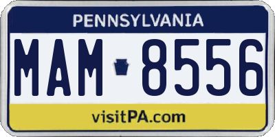 PA license plate MAM8556