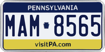 PA license plate MAM8565