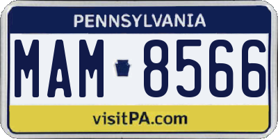 PA license plate MAM8566