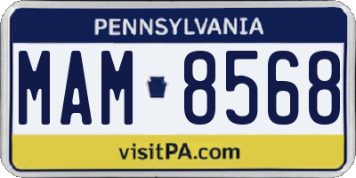 PA license plate MAM8568