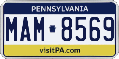 PA license plate MAM8569