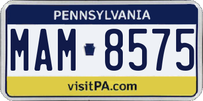 PA license plate MAM8575