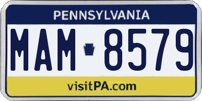 PA license plate MAM8579