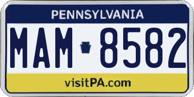 PA license plate MAM8582