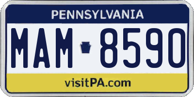 PA license plate MAM8590