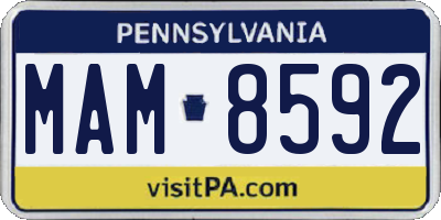PA license plate MAM8592