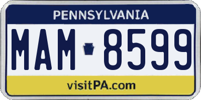 PA license plate MAM8599