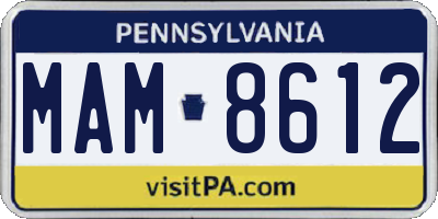 PA license plate MAM8612