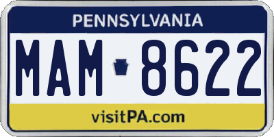 PA license plate MAM8622