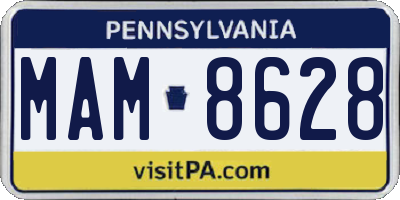 PA license plate MAM8628