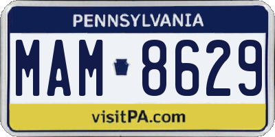 PA license plate MAM8629