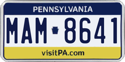 PA license plate MAM8641
