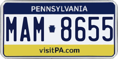 PA license plate MAM8655