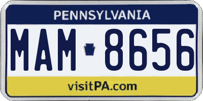 PA license plate MAM8656