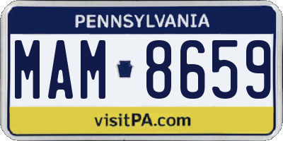 PA license plate MAM8659